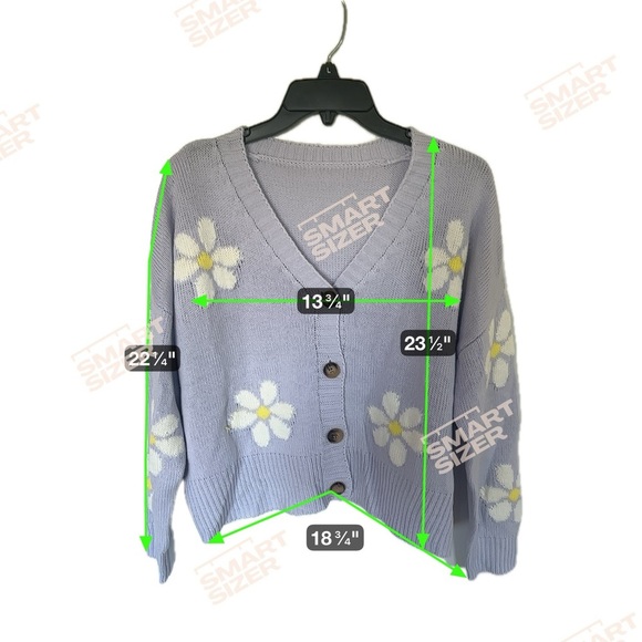 Floral Button-Up Sweater - Light purple - Picture 2 of 6